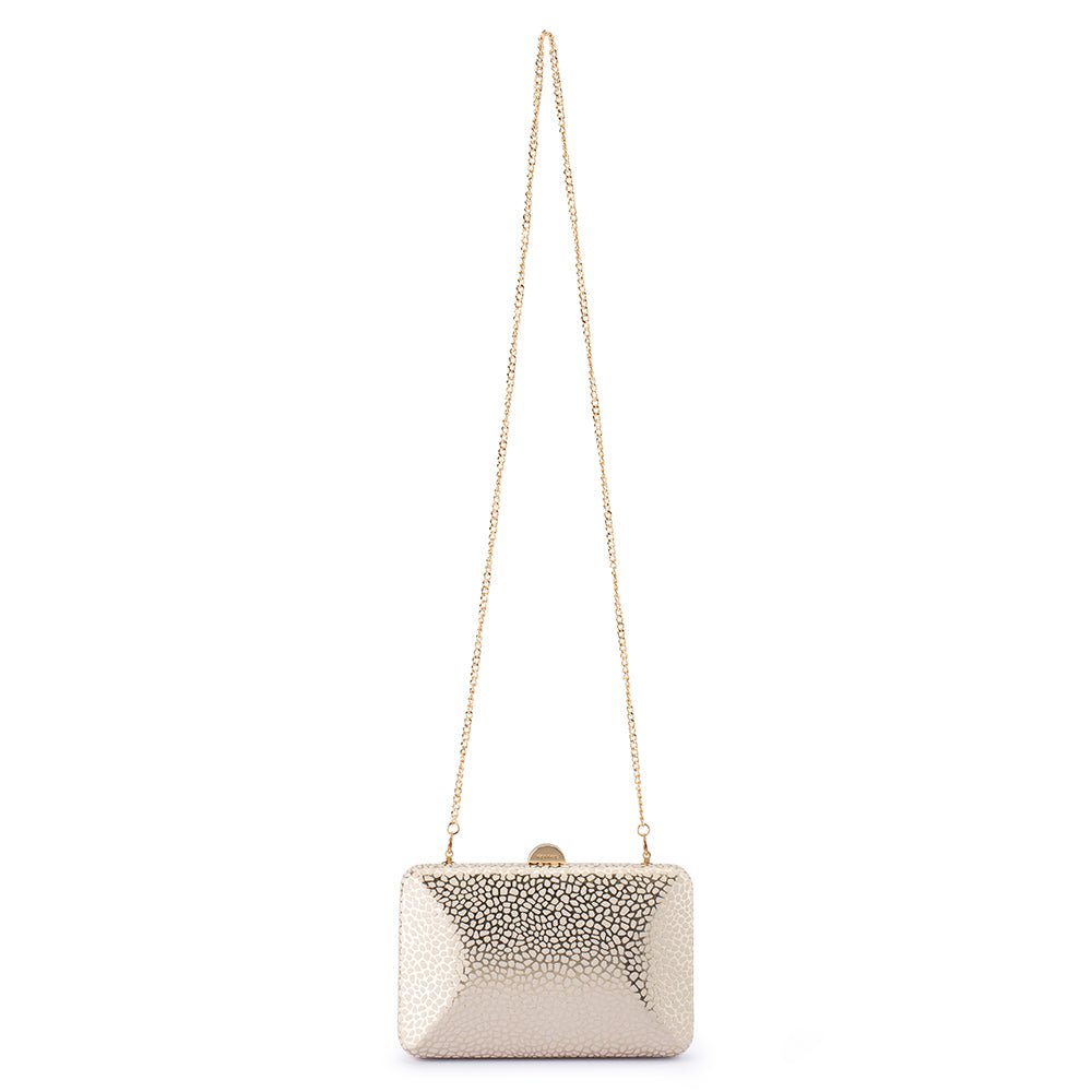 Olga Berg FRANKIE Embossed Clutch (Natural)