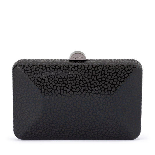 Olga Berg FRANKIE Embossed Clutch (Black)