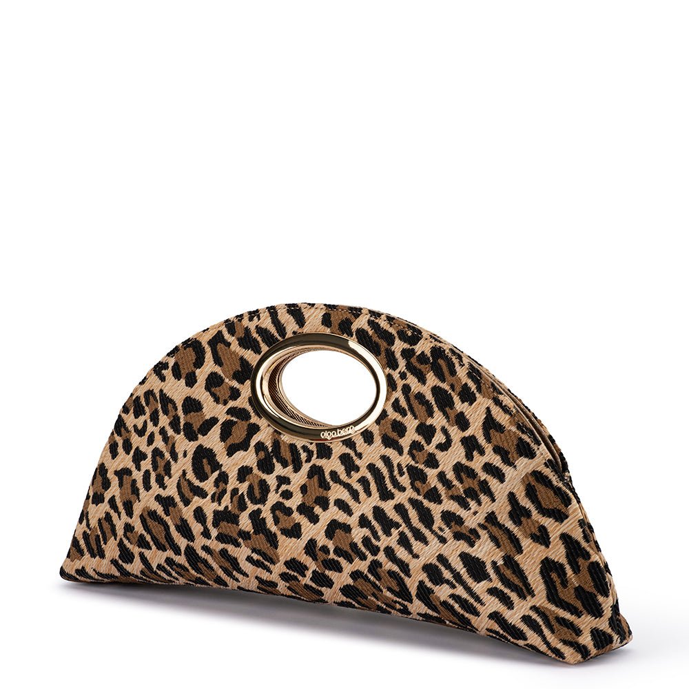 Olga Berg GEENA Straw Bag (Leopard)