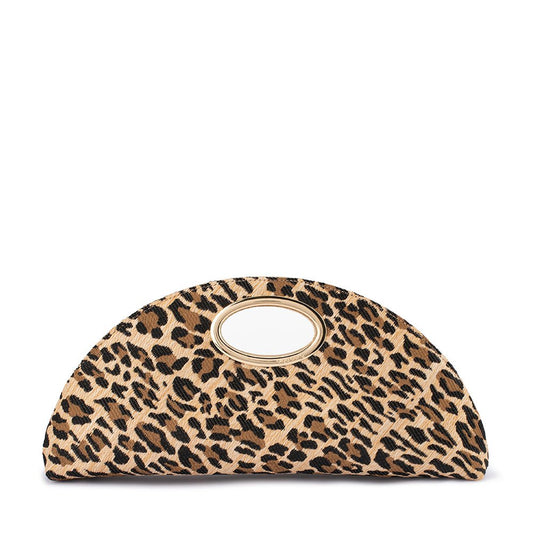 Olga Berg GEENA Straw Bag (Leopard)