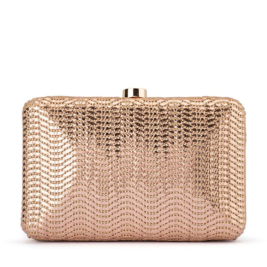 Olga Berg HANNAH Textured Clutch (Red)