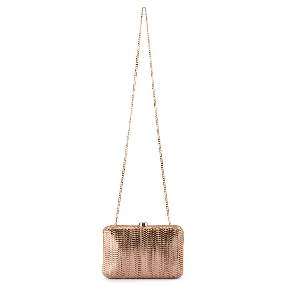 Olga Berg HANNAH Textured Clutch (Red)