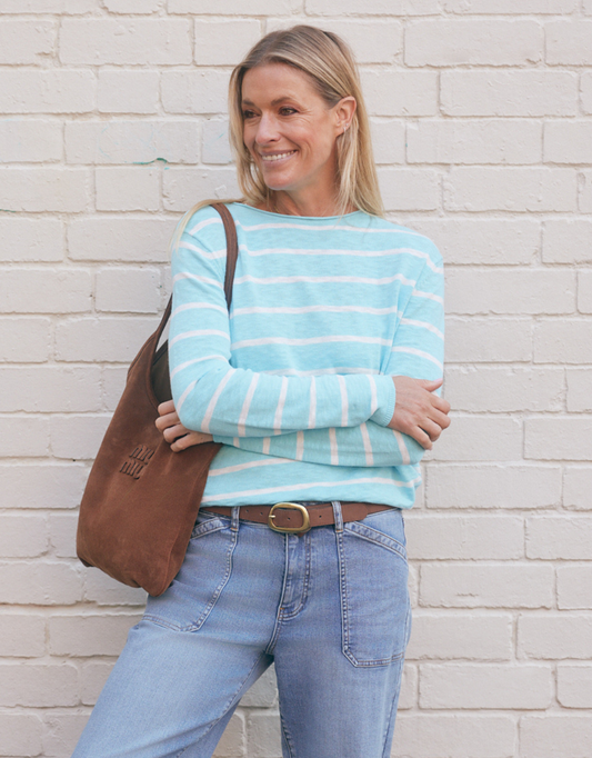 by FTL Harper Sweater (Ice Blue/White)