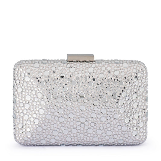 Olga Berg HARRIET Crystal Clutch (Silver)