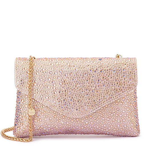 Olga Berg HATTIE Crystal Shoulder Bag (Peach)
