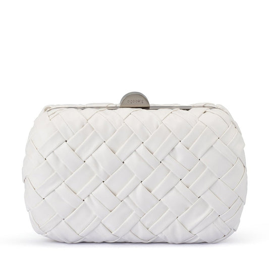 Olga Berg HAVEN Woven Clutch (White)