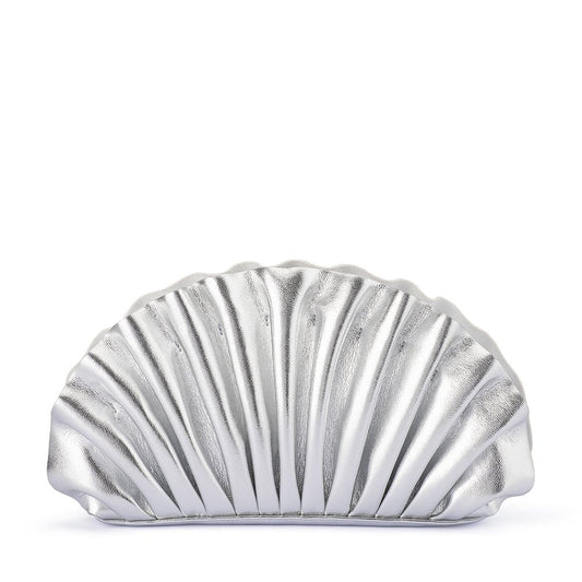 Olga Berg HOLLIE Pleated Clutch (Silver)