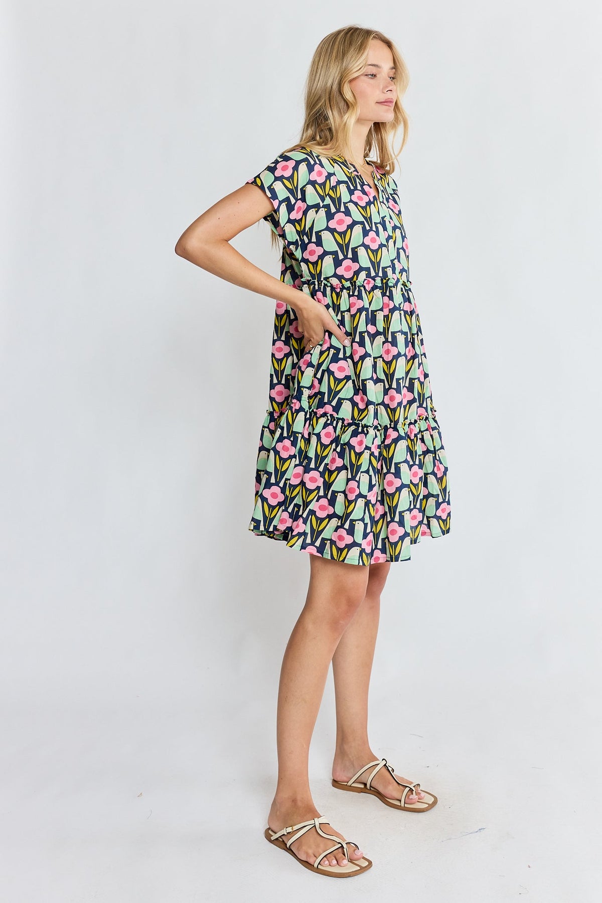 I.B.S.A PRE SALE | IBSA Maya Tiered Dress Navy (Red)