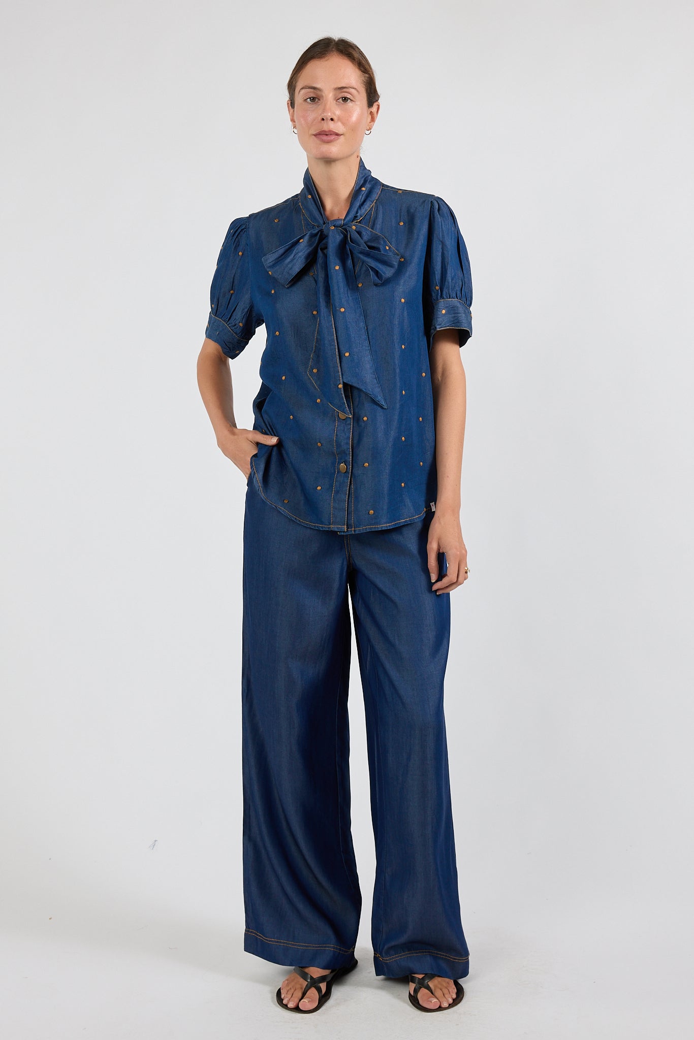 I.B.S.A IBSA River Bow Shirt (Indigo)