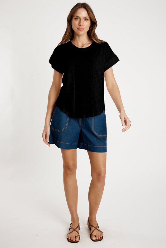 I.B.S.A IBSA T-Shirt Plain Round Neck (Black)