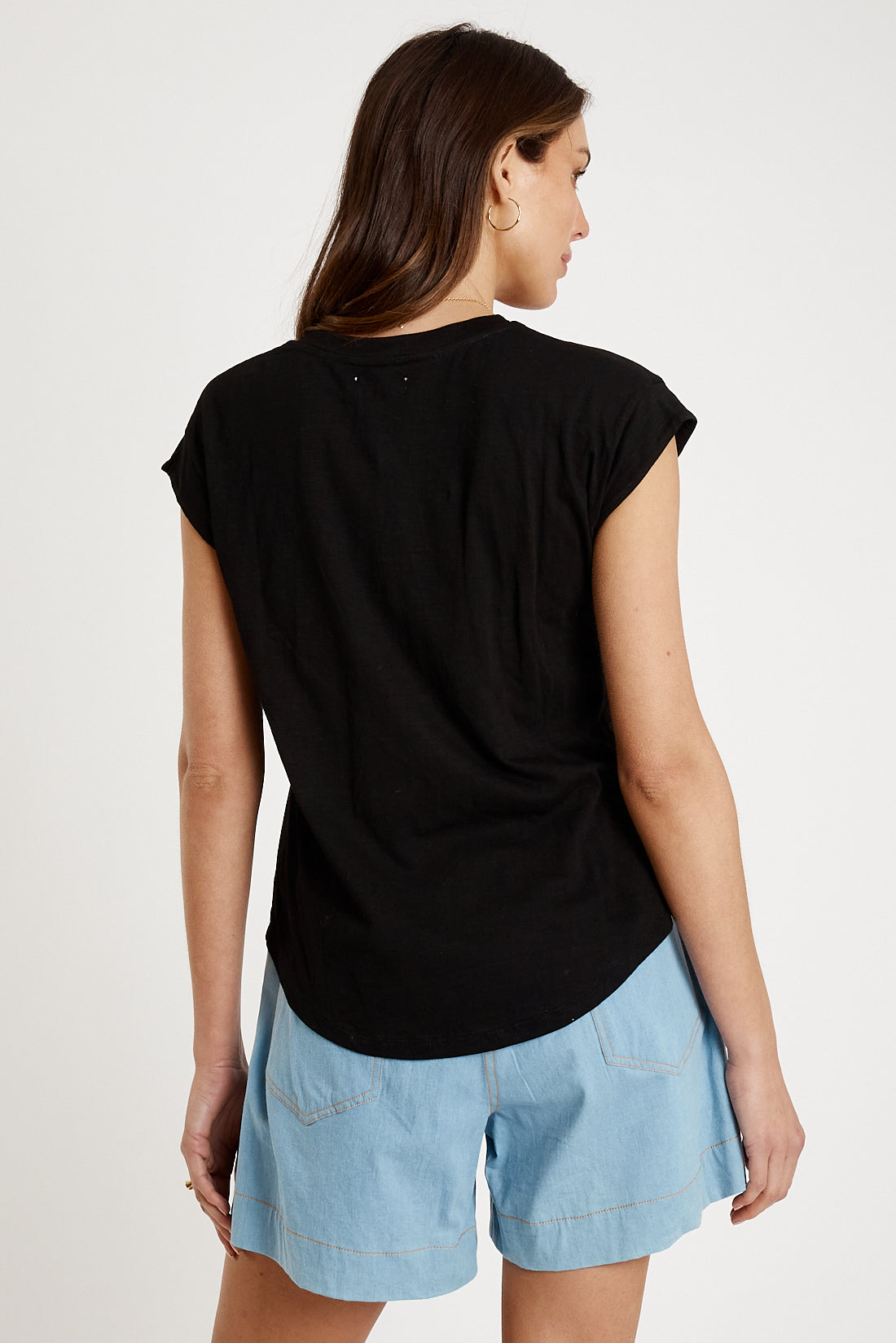 I.B.S.A IBSA Plain T-Shirt V Neck (Black)