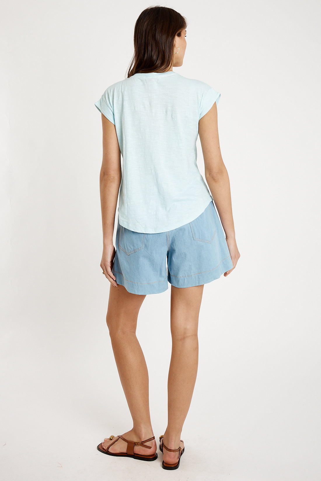 I.B.S.A IBSA Plain T-Shirt V Neck (Blue)