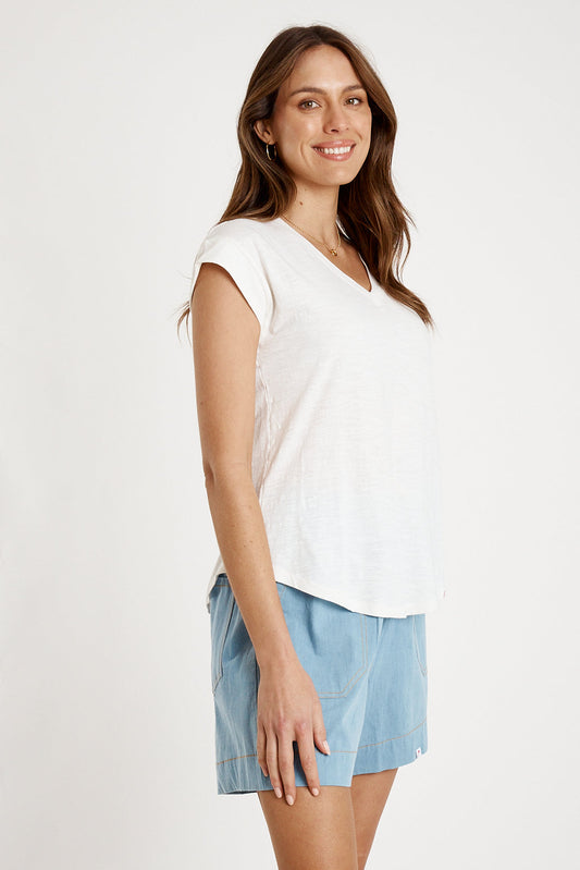 I.B.S.A IBSA Plain T-Shirt V Neck (White)