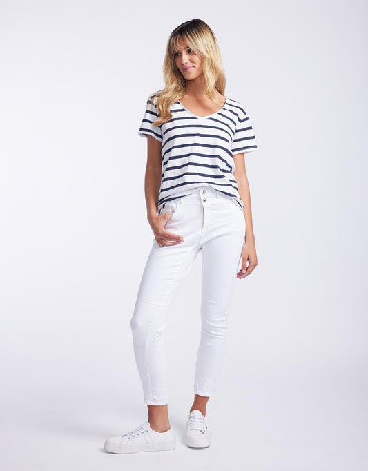 Emma Stretch Jean - (White)