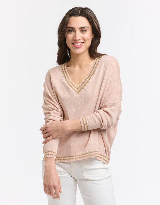 Italian Star Lurex College Knit (Cipria Pink)