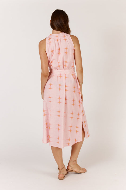 Itami Geometric Sleeveless Dress (Pink)