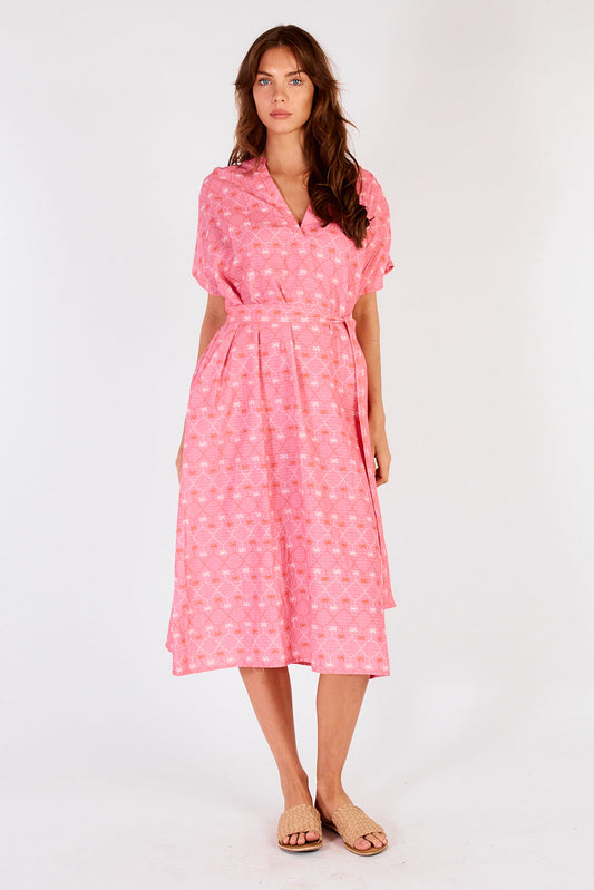 Itami Jonson Capped Sleeve Midi Almera (Pink)