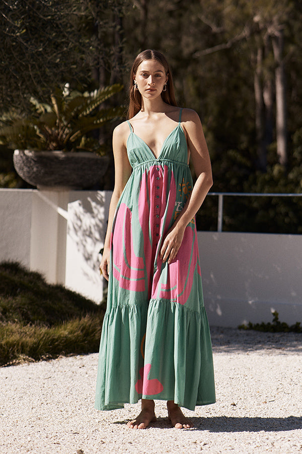Image of Dresses. Productname: Itami Marini Dress Palma Springs Green in Green colour by brand - Itami Division