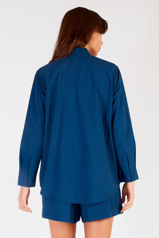 Division Itami Pamplone Shirred Pocket Shirt (Navy)