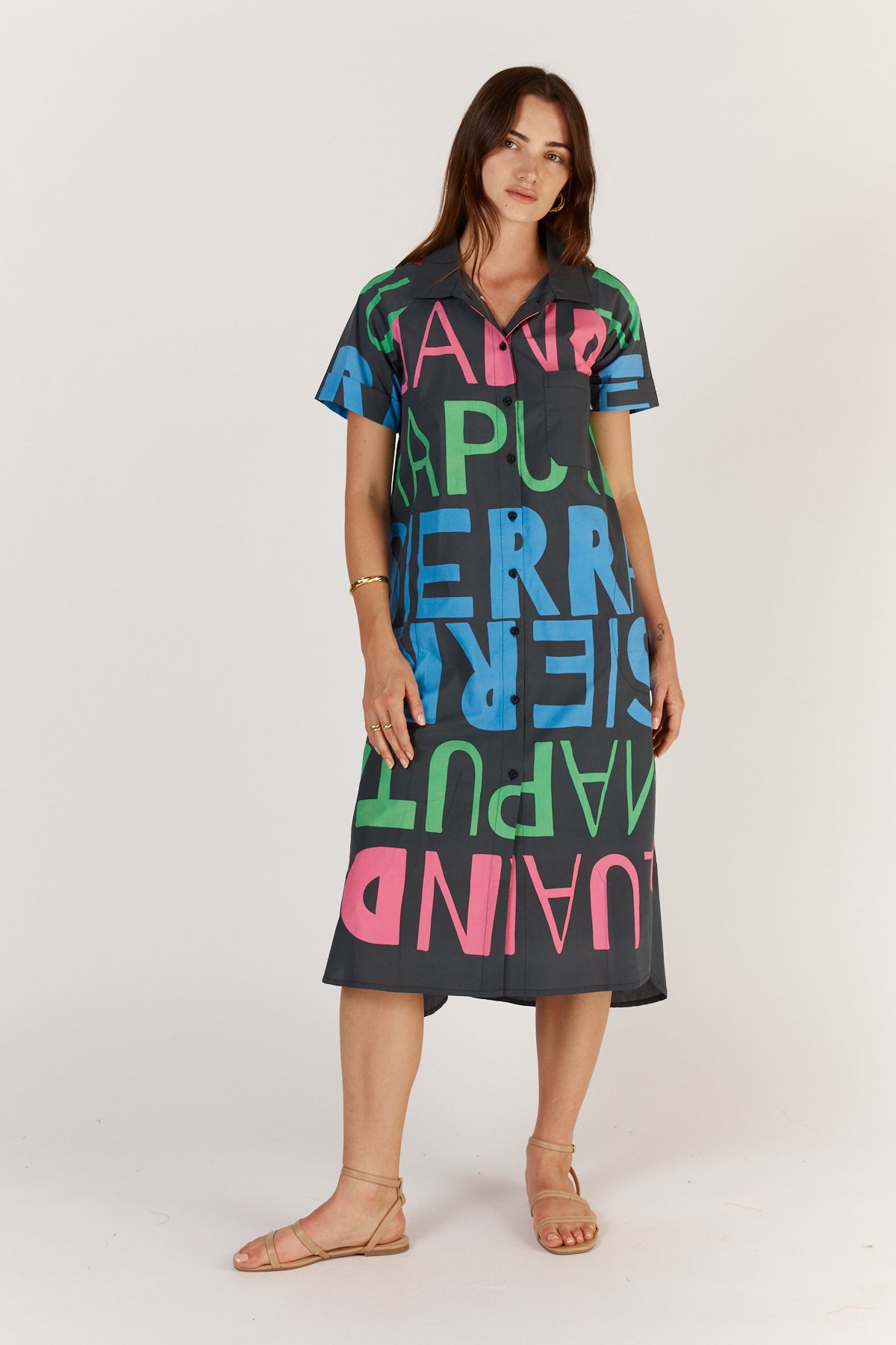 Division Itami Sierra Button Dress (Navy)
