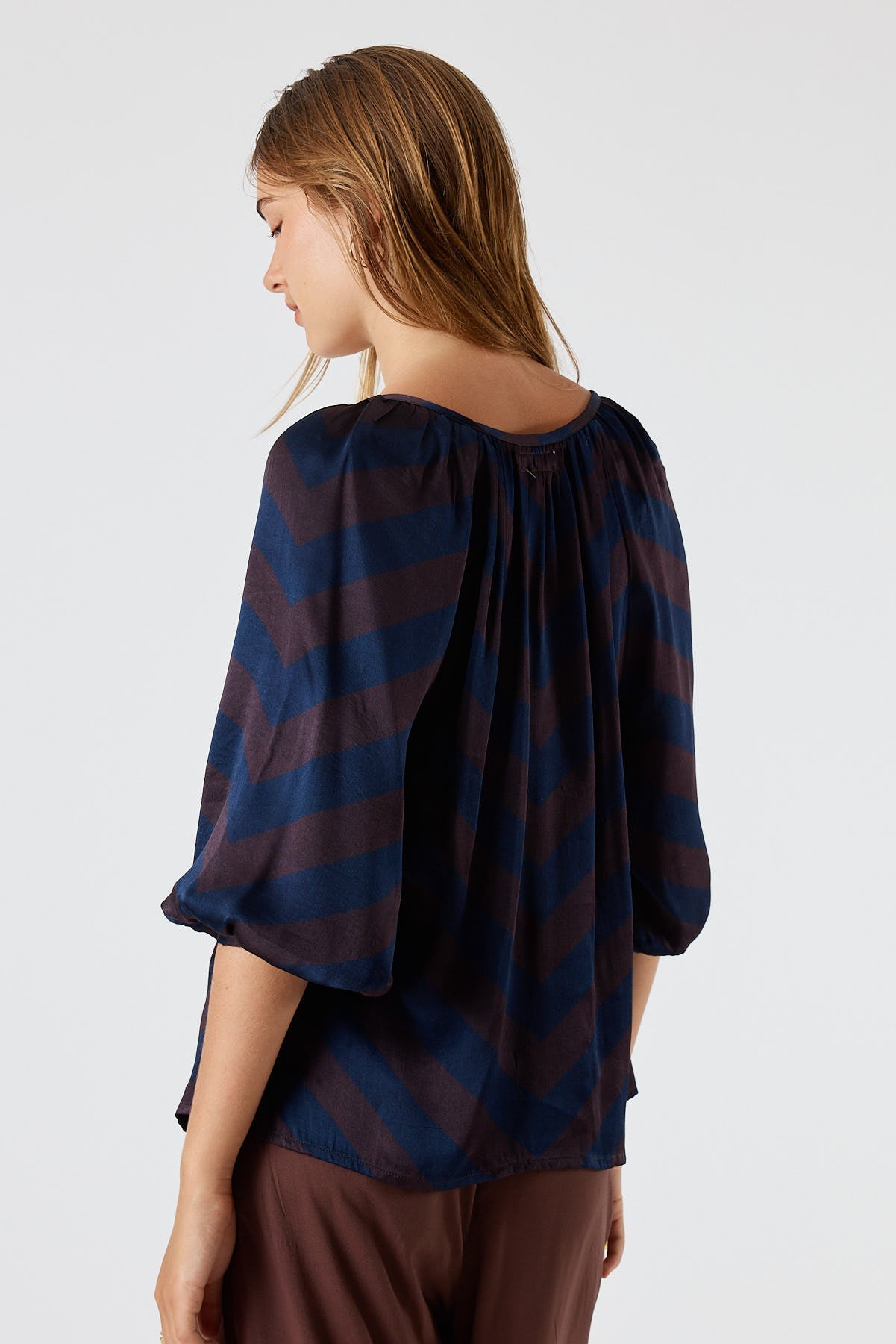 Division Itami Stripe Button Top (Navy)