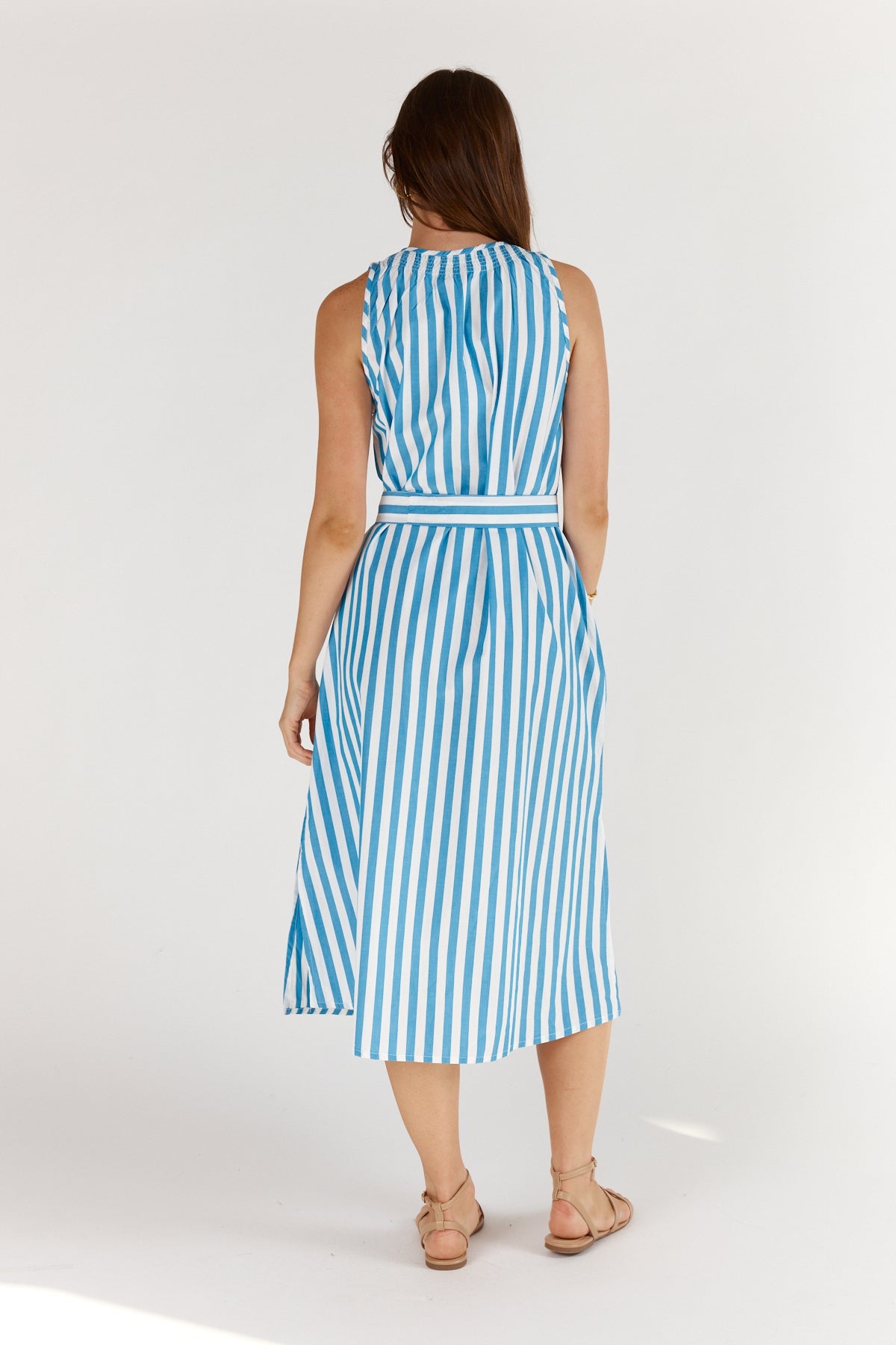 Division Itami Stripe Sleeveless Dress (Blue)