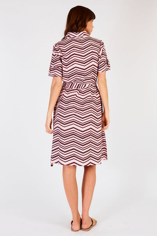 Itami Waylon S/S Dress ZigZag (Pink)