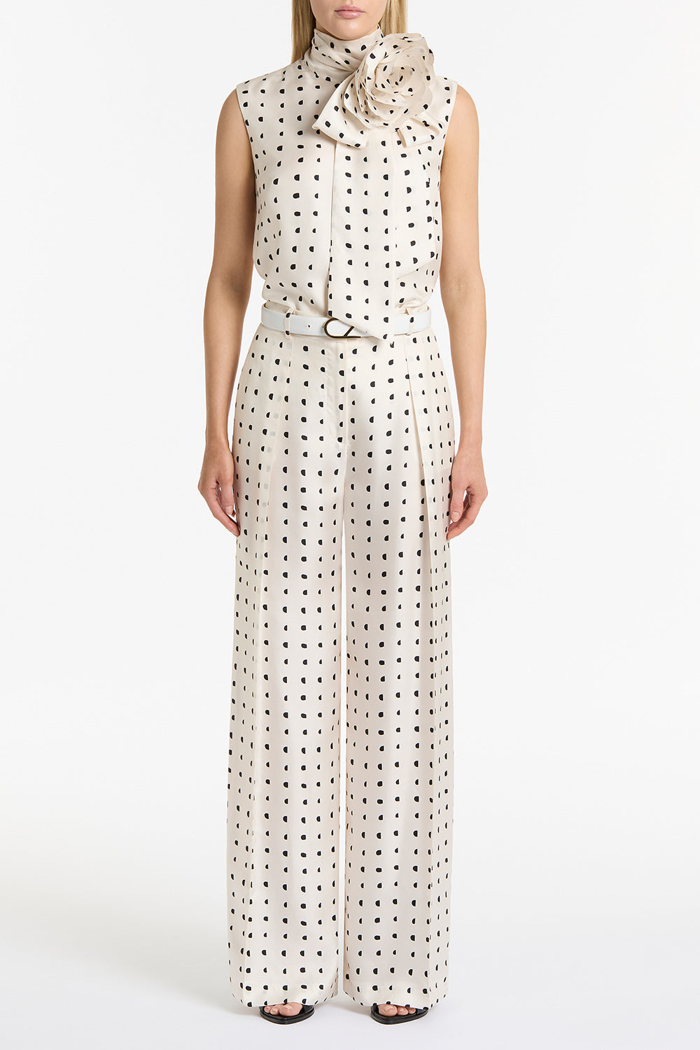 Carla Zampatti Ivory C Spot Fiore Brooch (Cream)