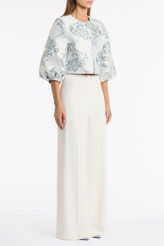 Carla Zampatti Crepe High Waisted Wide Leg Pant (Ivory)