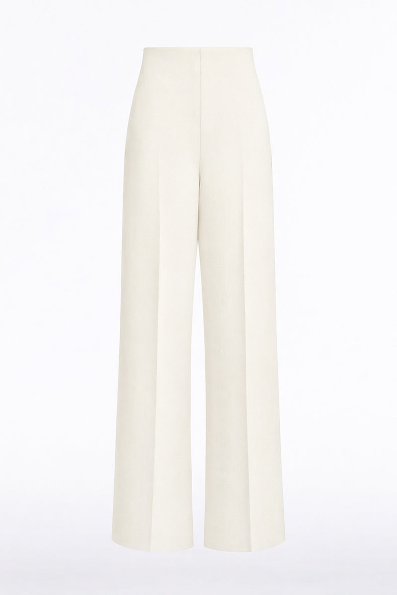 Carla Zampatti Crepe High Waisted Wide Leg Pant (Ivory)