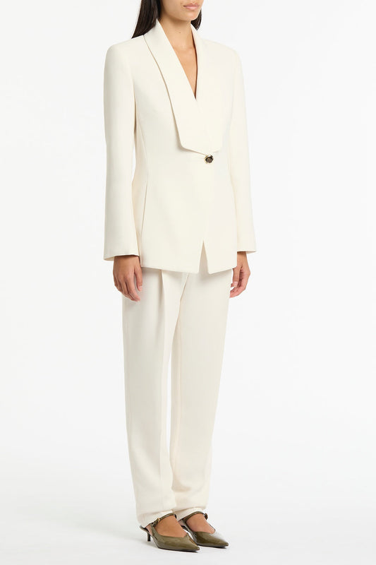 Carla Zampatti Crepe Shawl Collar Jacket (Ivory)