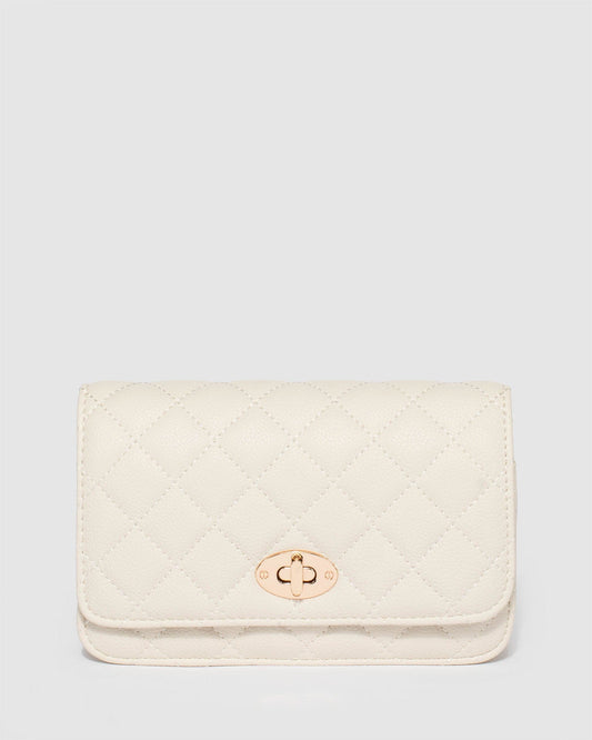 Colette Eboni Quilted Crossbody Bag (Ivory)