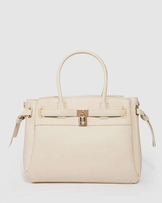 Colette Elora Tie Tassel Tote Bag (Ivory)