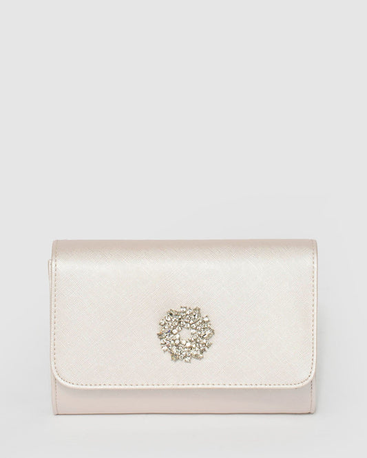 Colette Lulu Crystal Clutch Bag (Ivory)