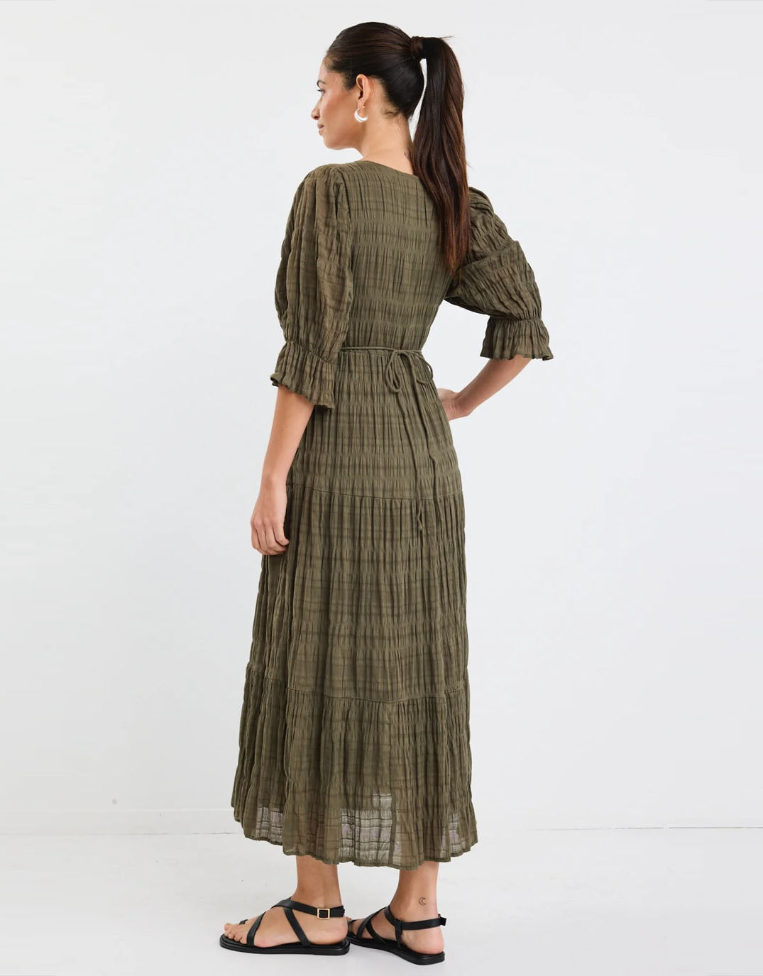 Dreamy Tiered Maxi Dress - (Khaki)