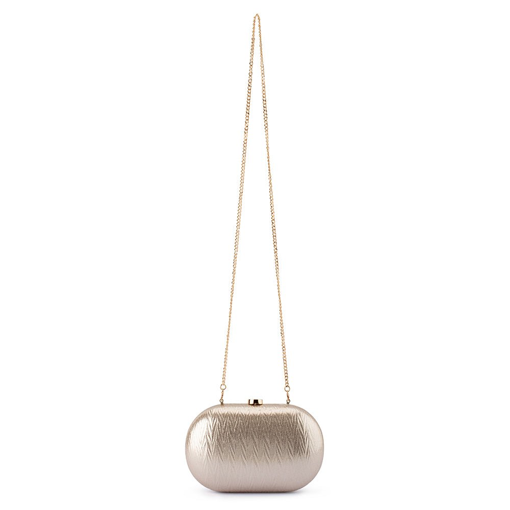 Olga Berg IZZA Oval Clutch (Gold)