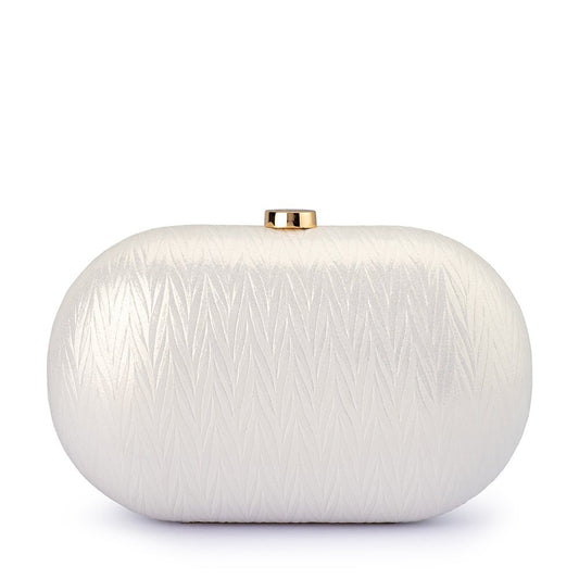 Olga Berg IZZA Oval Clutch (Pearl)