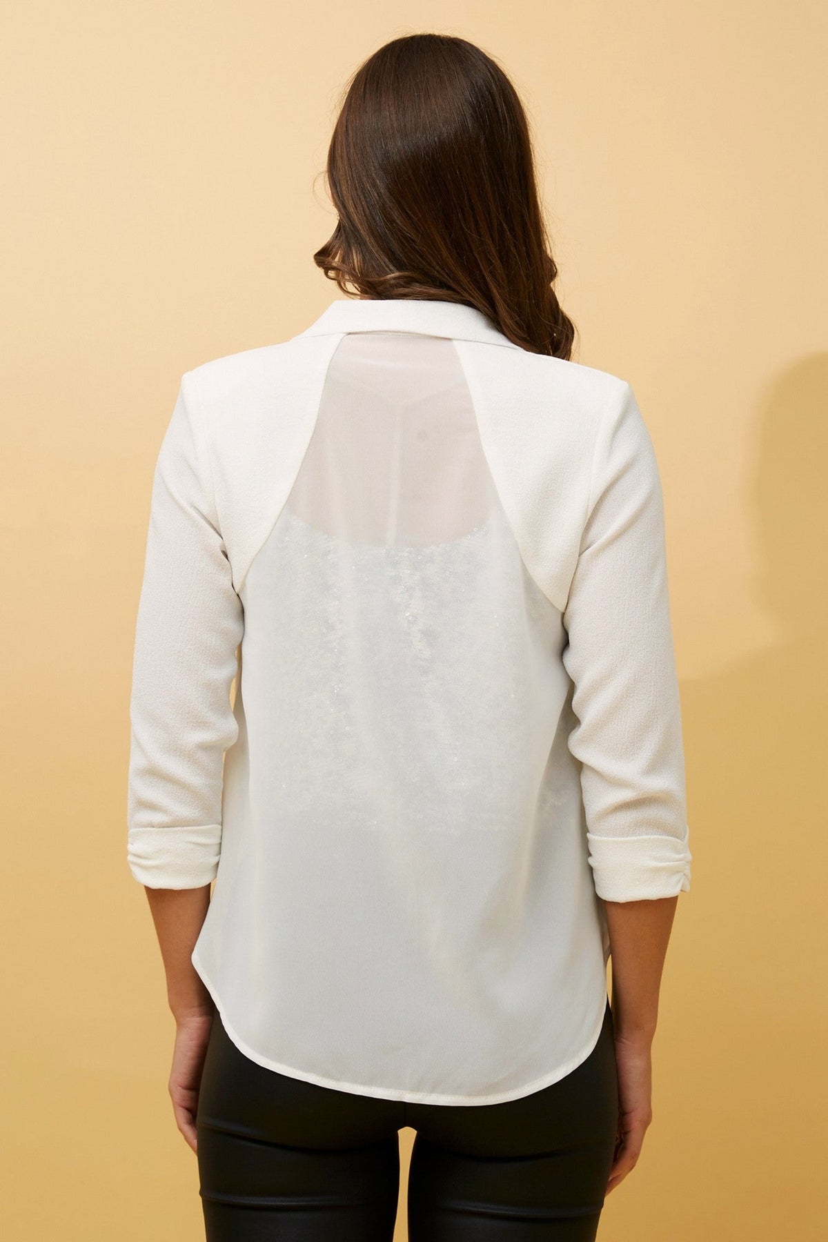 Caroline Morgan Australia ROXY CROP BLAZER JACKET (White)