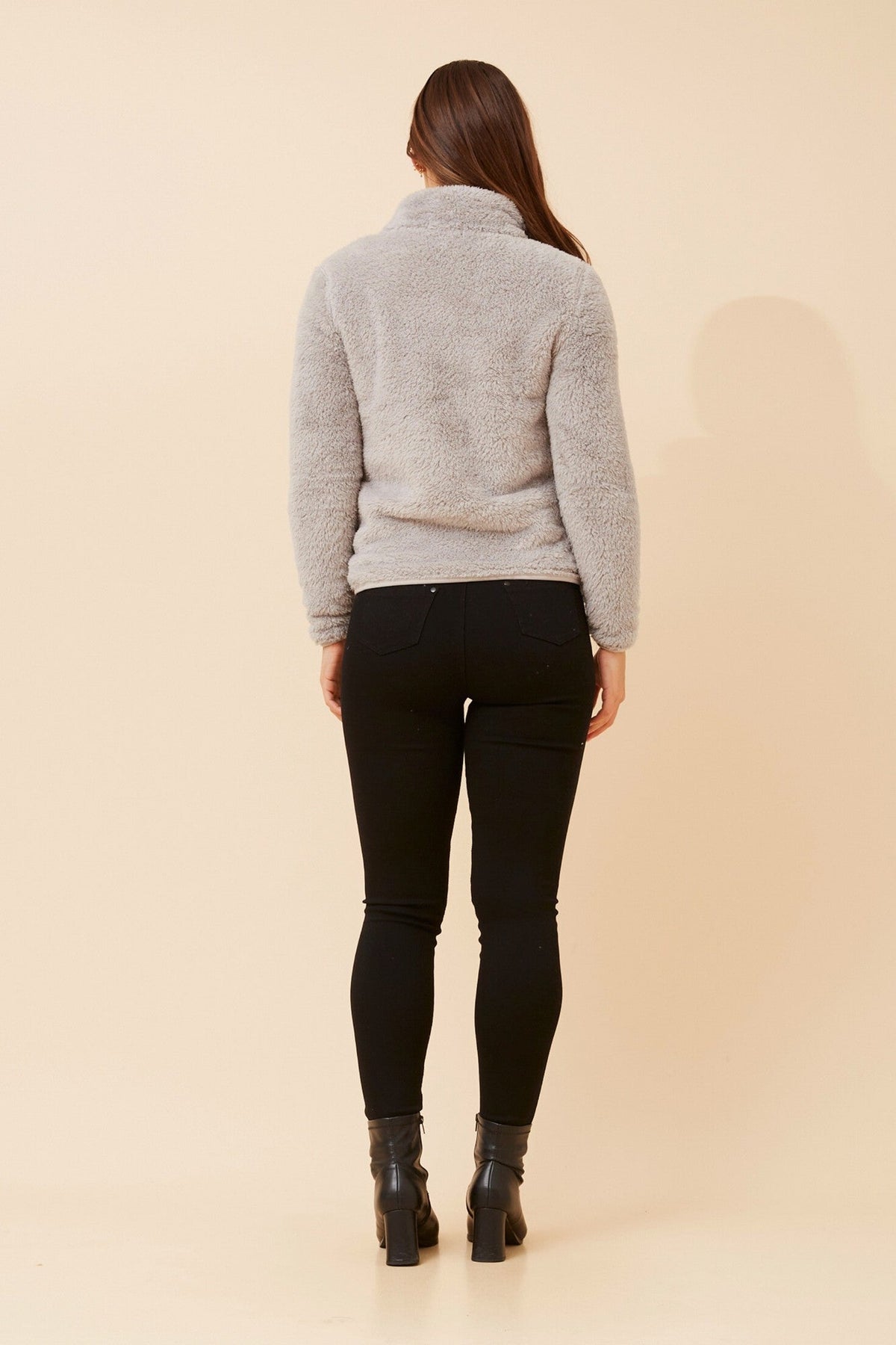Caroline Morgan Australia LYN TEDDY FUR JACKET (Grey)