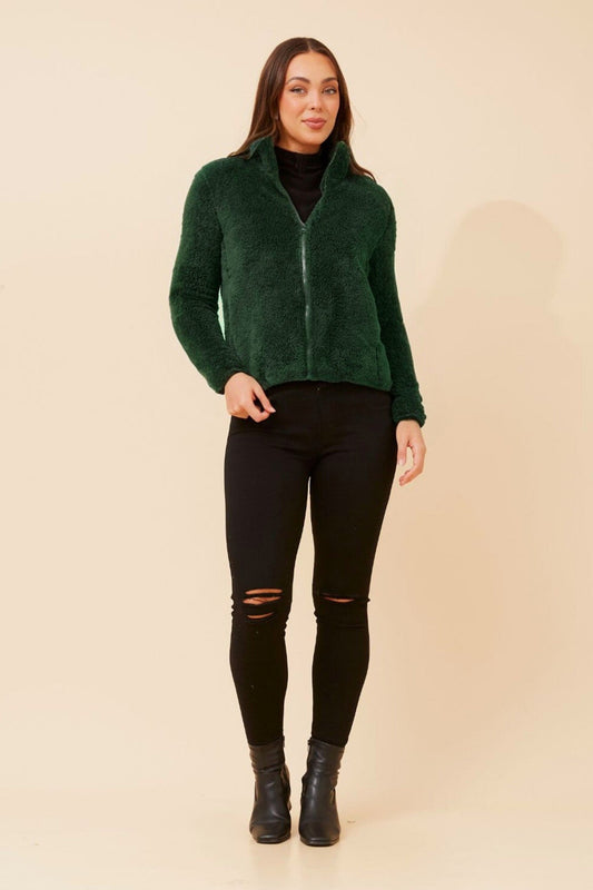 Caroline Morgan Australia LYN TEDDY FUR JACKET (Khaki)