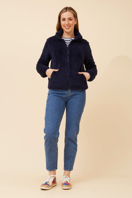 Caroline Morgan Australia LYN TEDDY FUR JACKET (Navy)