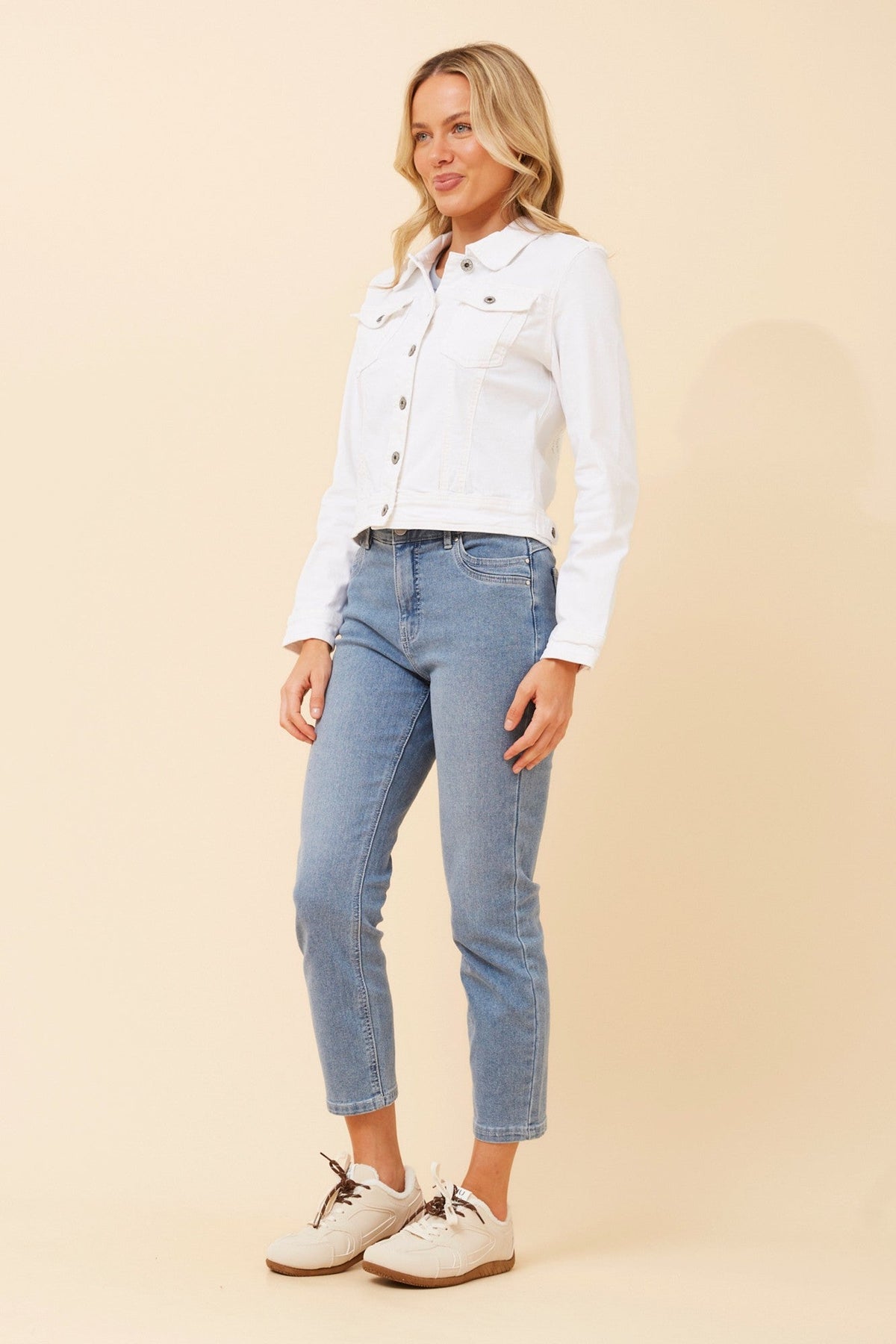 INFINITY DESTINY SEQUIN WING DENIM JACKET (White)