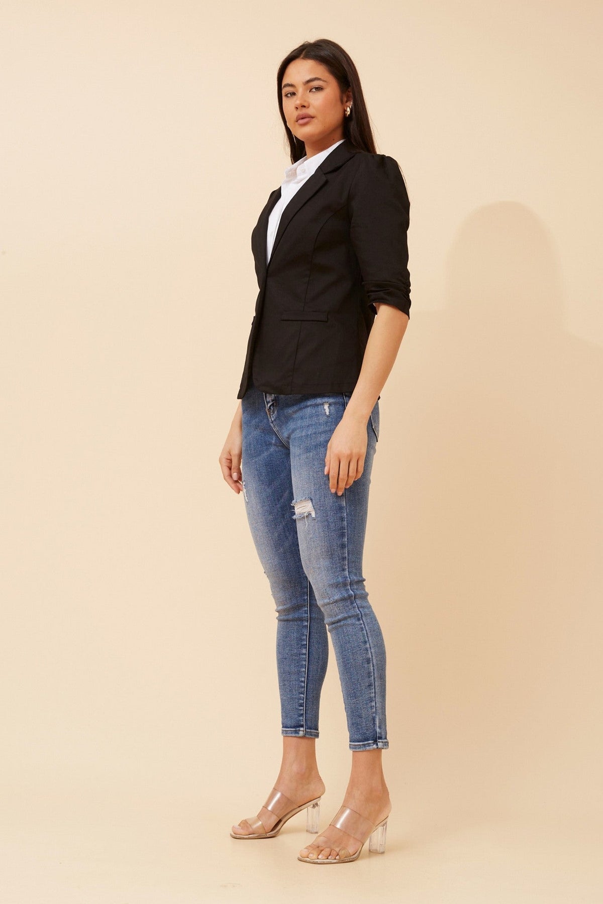 Caroline Morgan Australia MILOS SOLID BLAZER (Black)