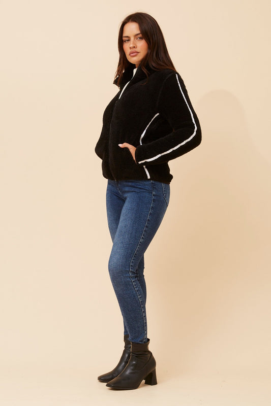 LYN FAUX FUR JACKET (Black)