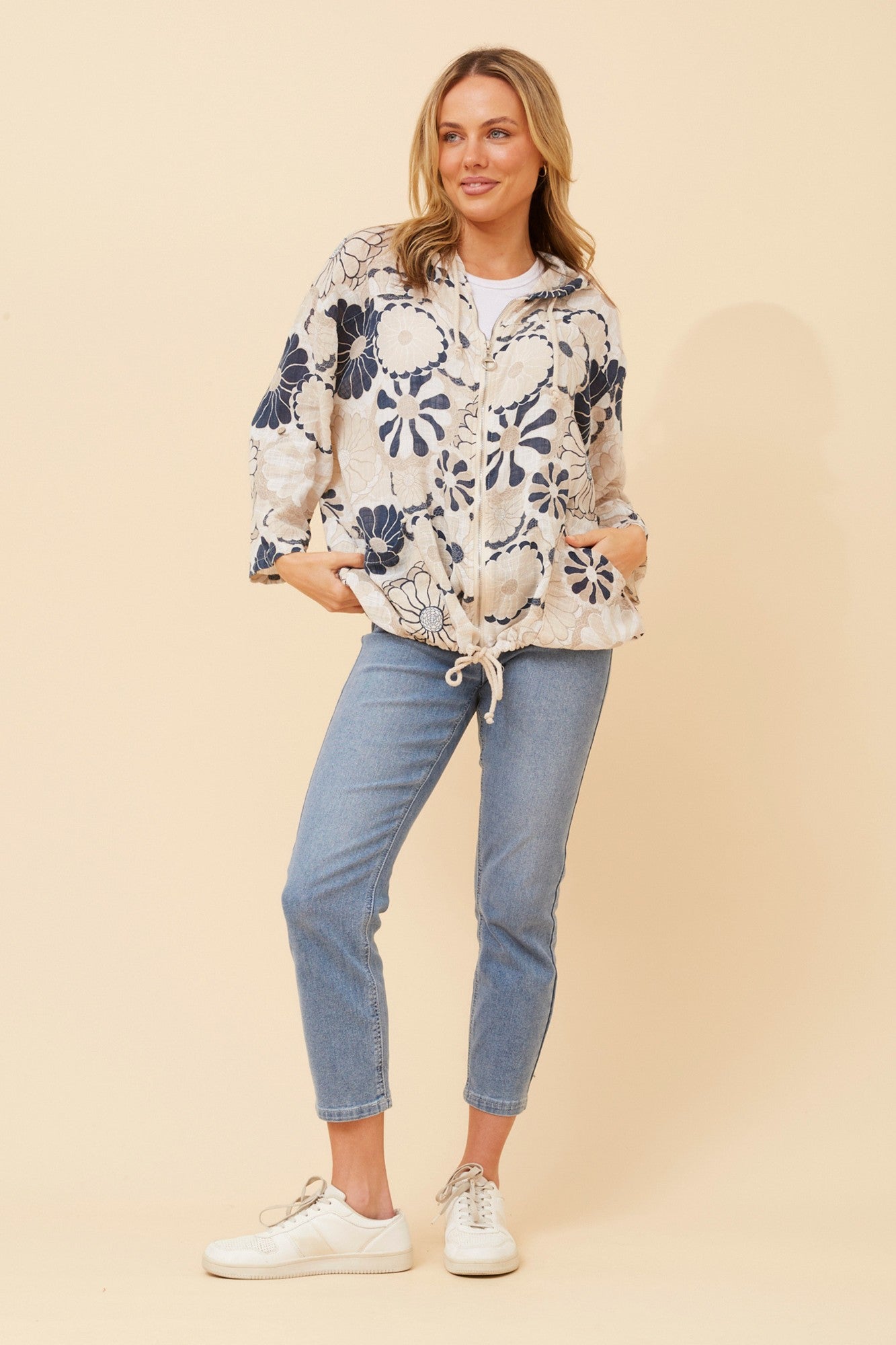 FIORINA FLORAL PRINT JACKET (Beige)
