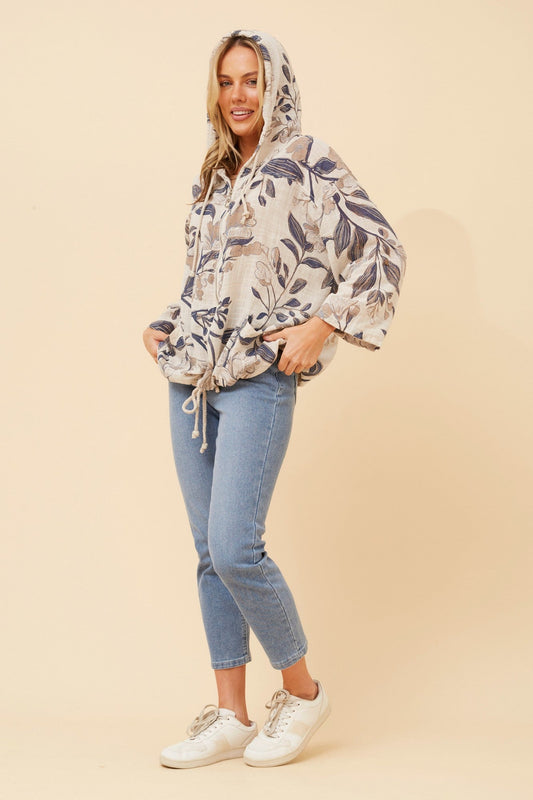 FIORINA FLORAL PRINT JACKET (Multi Blue)