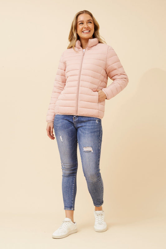 ADAYA SOLID PUFFER JACKET (Black)