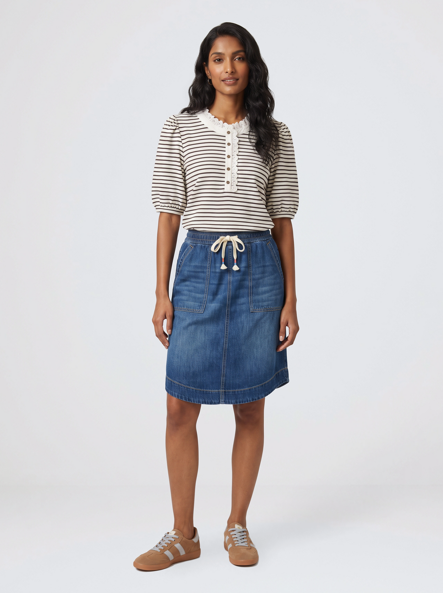 Kireina Jacqueline Top (Chocolate/White Stripe)