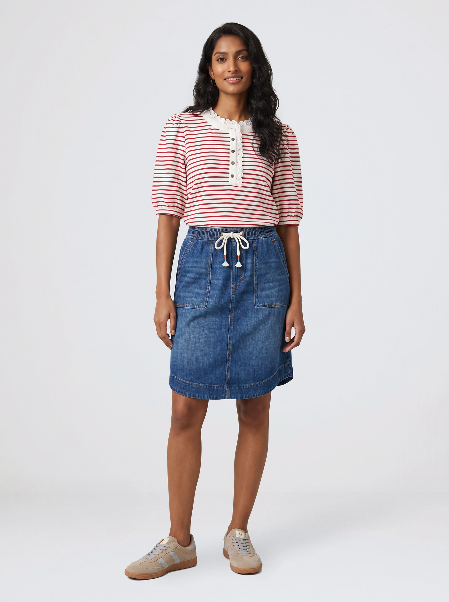Kireina Jacqueline Top (Red/White Stripe)