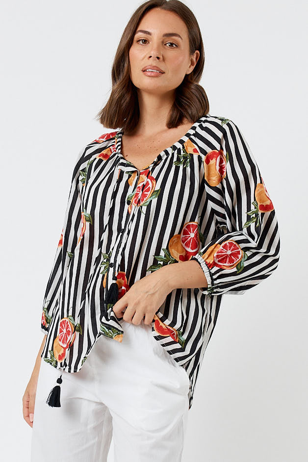 Kabana Inis Buttoned Top | EXCLUSIVE (Black)